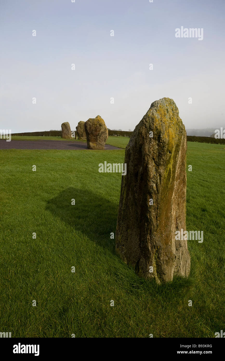 Pierres à Newgrange partie du cercle de pierre autour de l'an 5200 passage néolithique grave en Co Meath Irlande Banque D'Images
