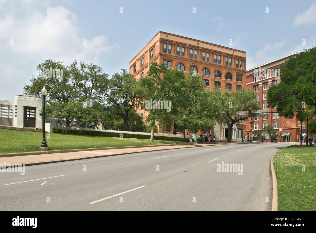Texas Dallas Dealey Plaza X points de spot première gorge shot du président assassiné John F Kennedy Banque D'Images
