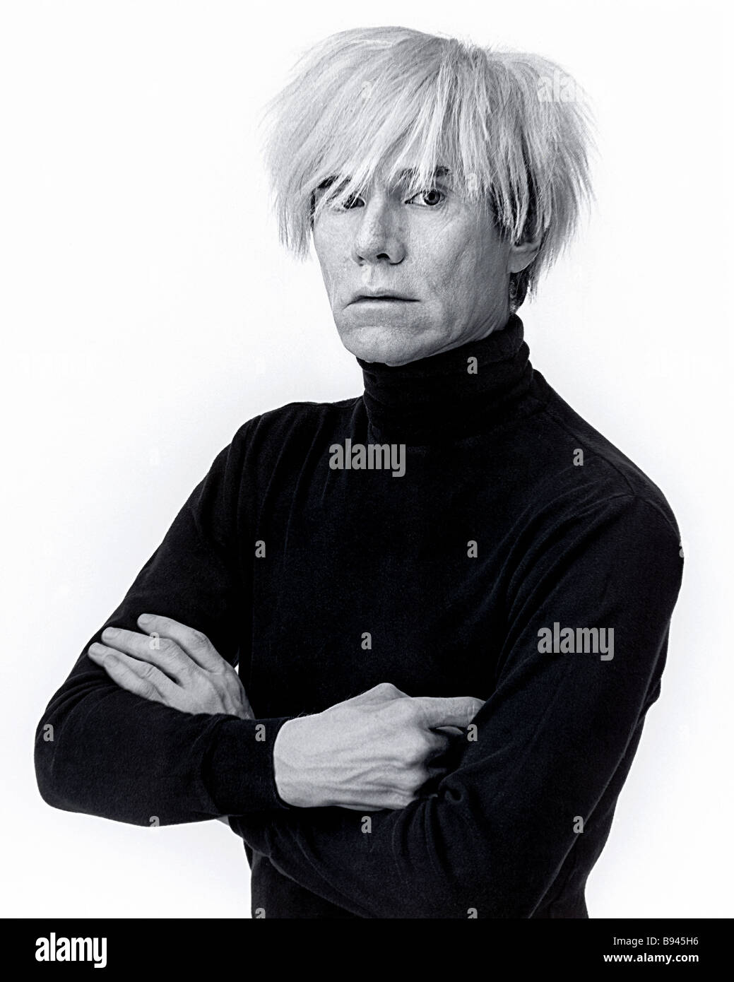 Andy Warhol, artiste, portrait, lui-même, fond blanc Banque D'Images