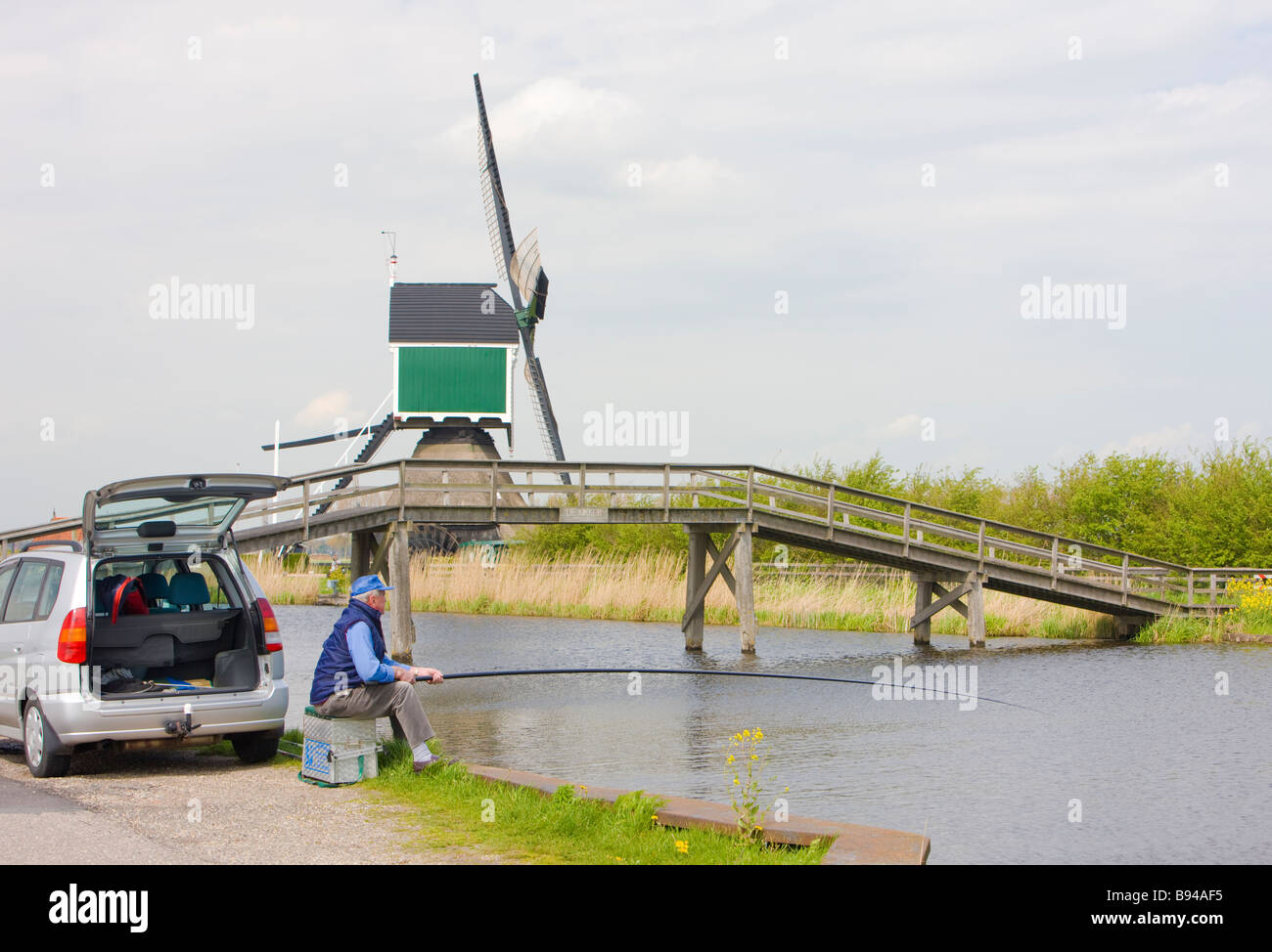 Moulin près de Groot Ammers Pays-Bas Banque D'Images