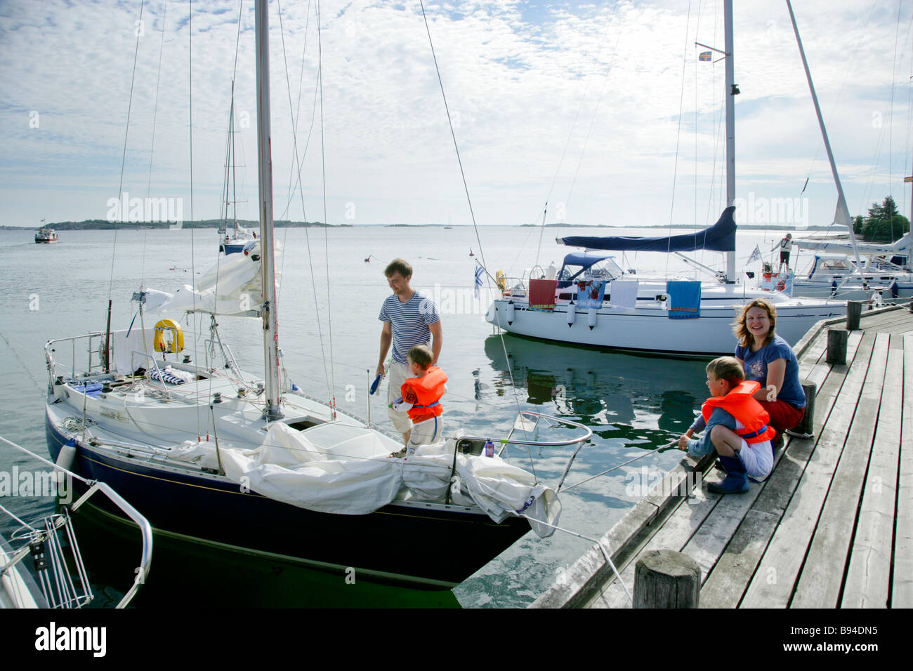 Boat Harbour dans Anne Debroise, Aland pour un usage éditorial uniquement. Banque D'Images