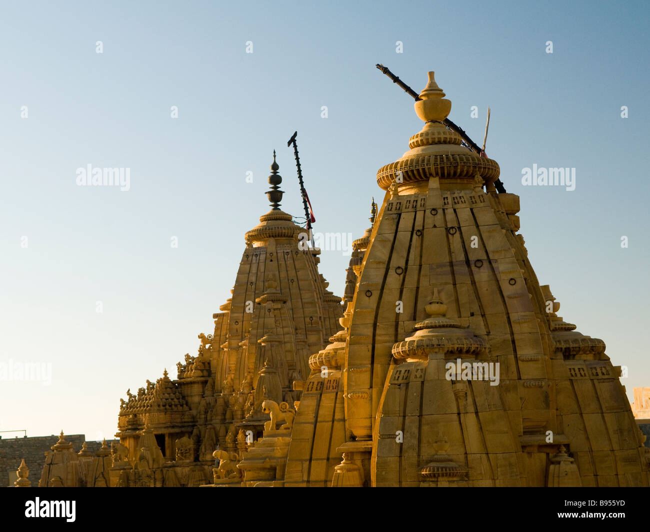 Le temple hindou au Fort, Jaislamer, Rajasthan. Banque D'Images