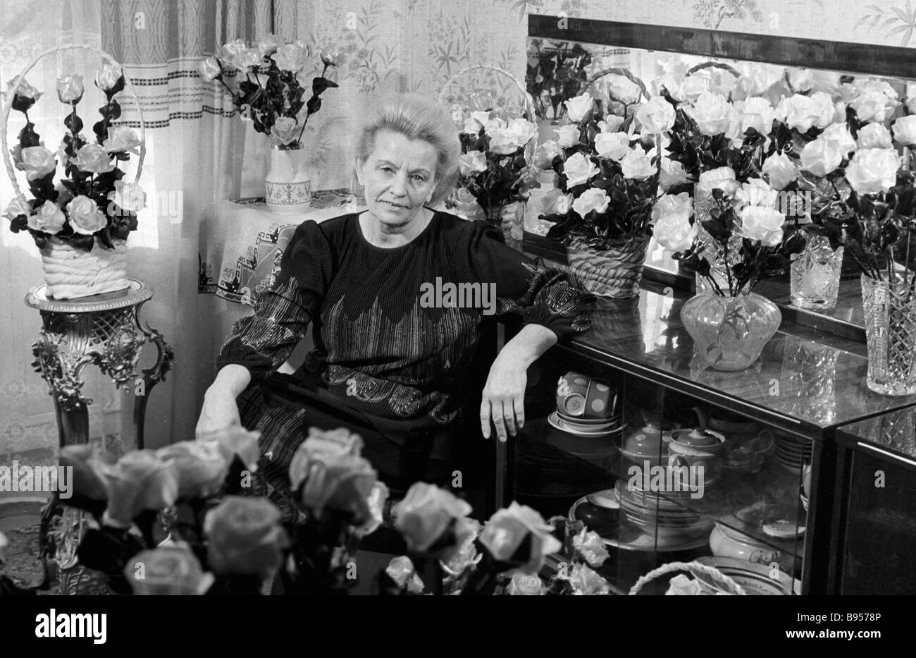 Anna Ovsyannikova bouquets rose montrant faite de Rostov on Don caramel Banque D'Images