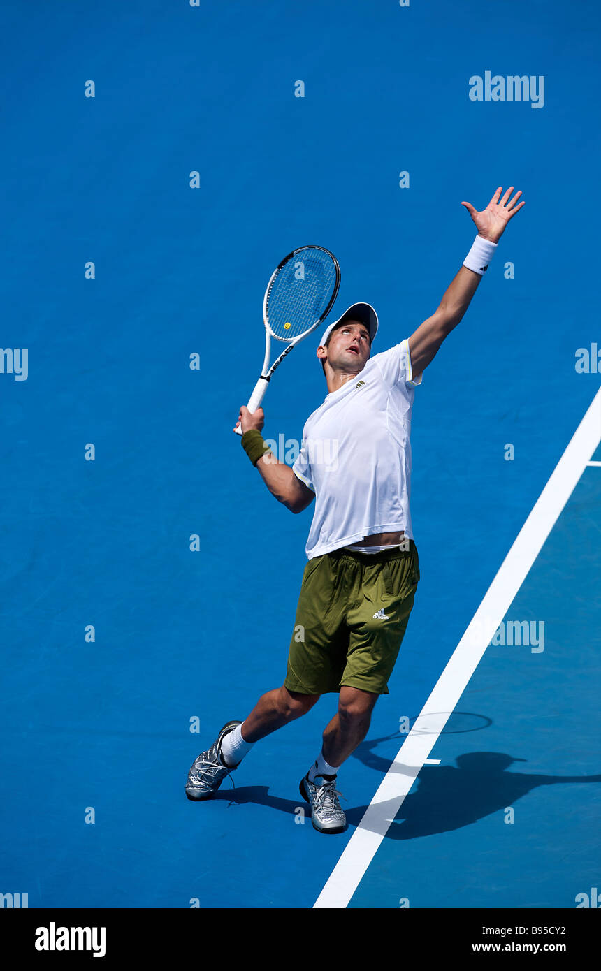 L'adidas hommes tennis, Novak Djokovic, joueur de la Serbie au cours de l'Open d'Australie 2009 Grand Chelem à Melbourne Banque D'Images