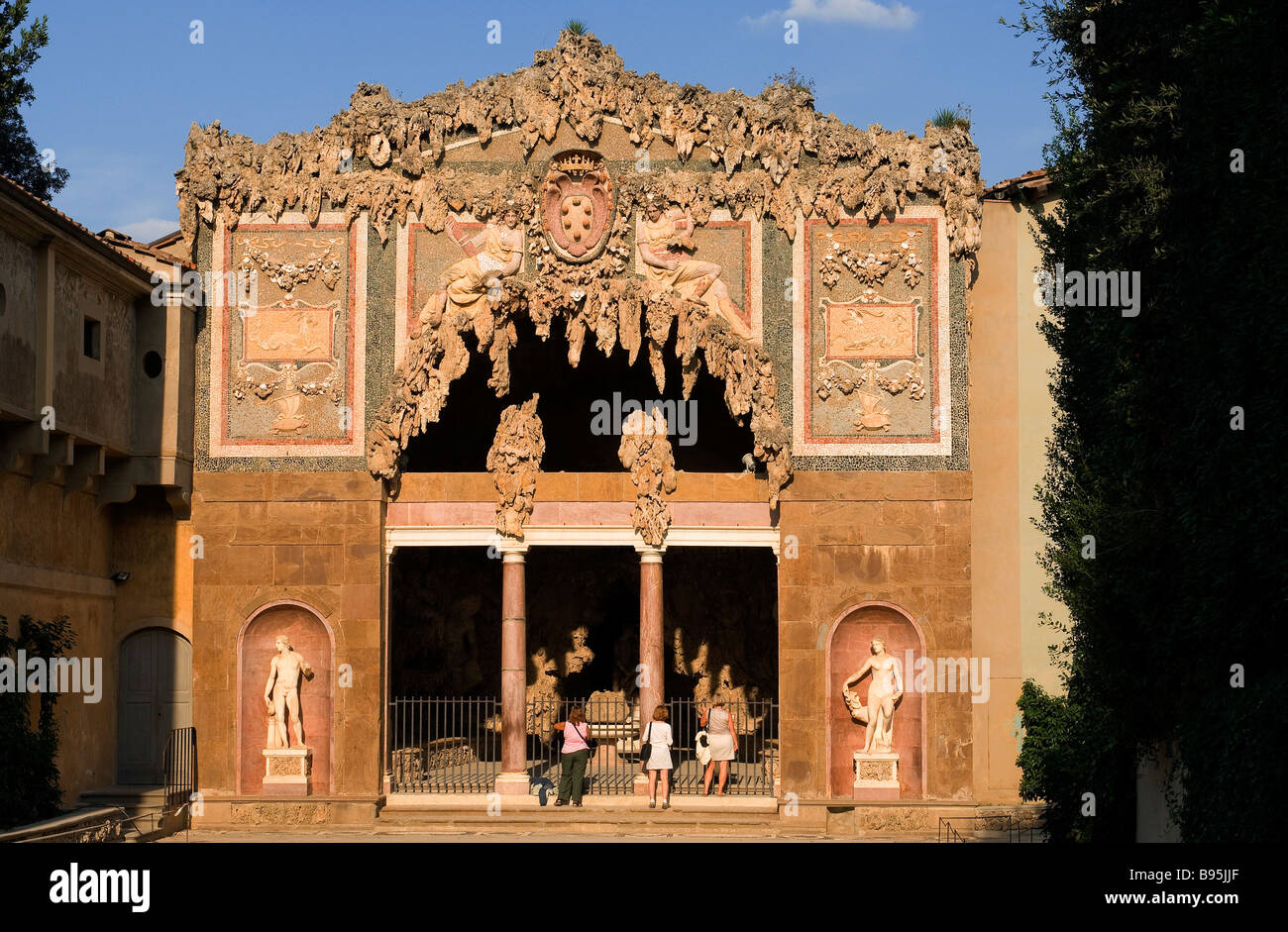 Italie, Toscane, Florence, le jardin de Boboli, Buontalenti, grotte artificielle Banque D'Images