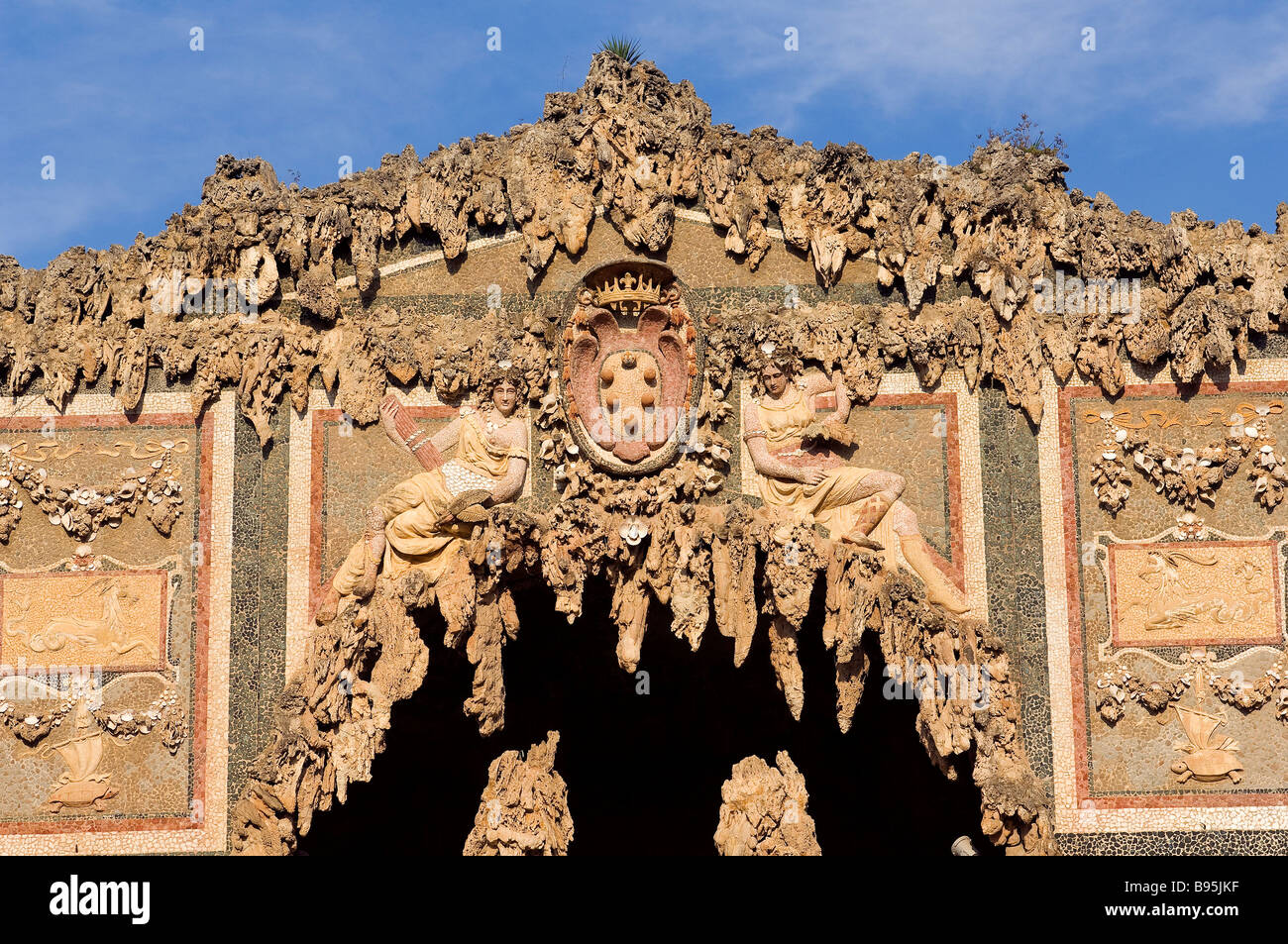 Italie, Toscane, Florence, le jardin de Boboli, Buontalenti, grotte artificielle Banque D'Images