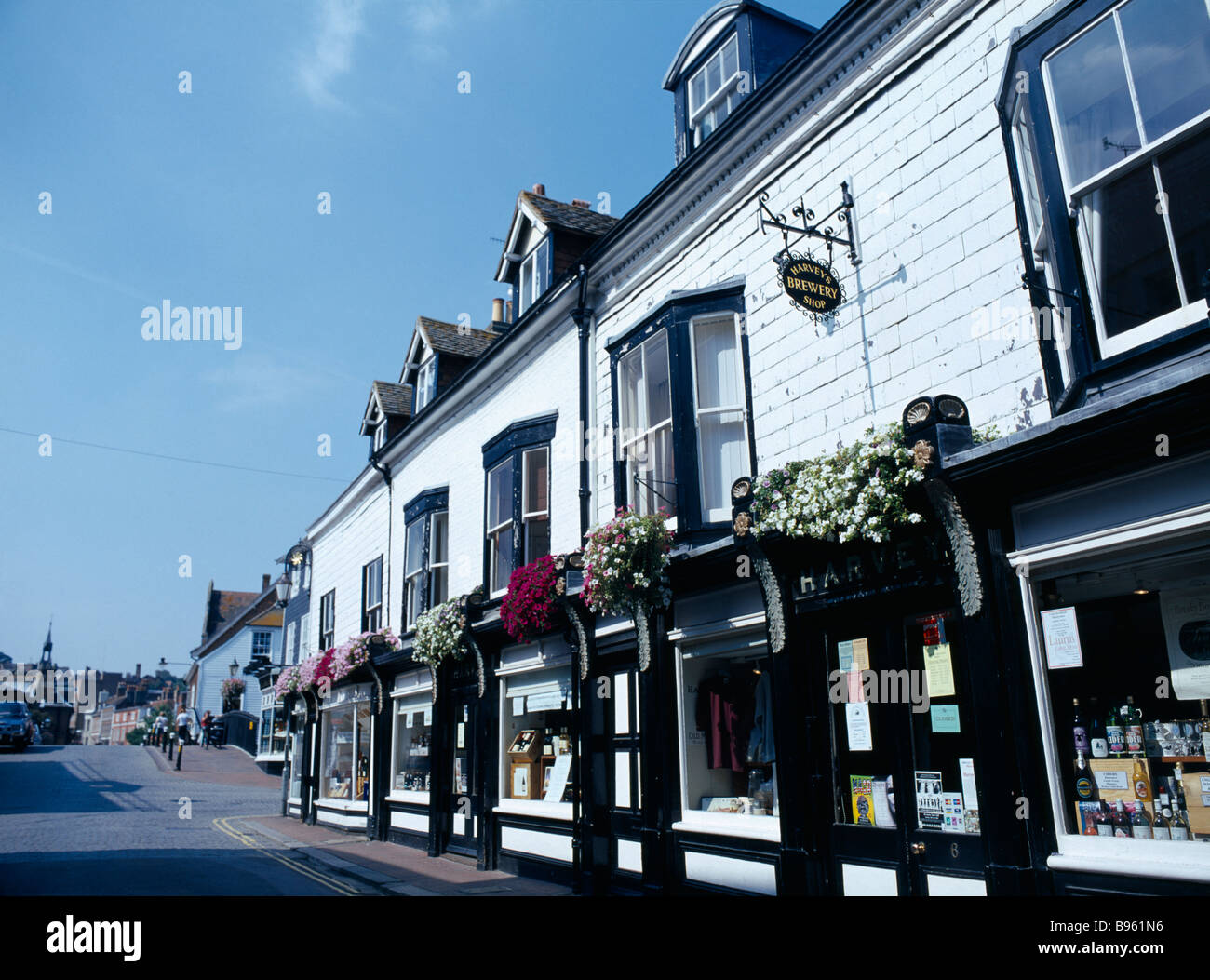 Angleterre East Sussex Lewes High Street Brasserie Harveys Shop Exterior Banque D'Images