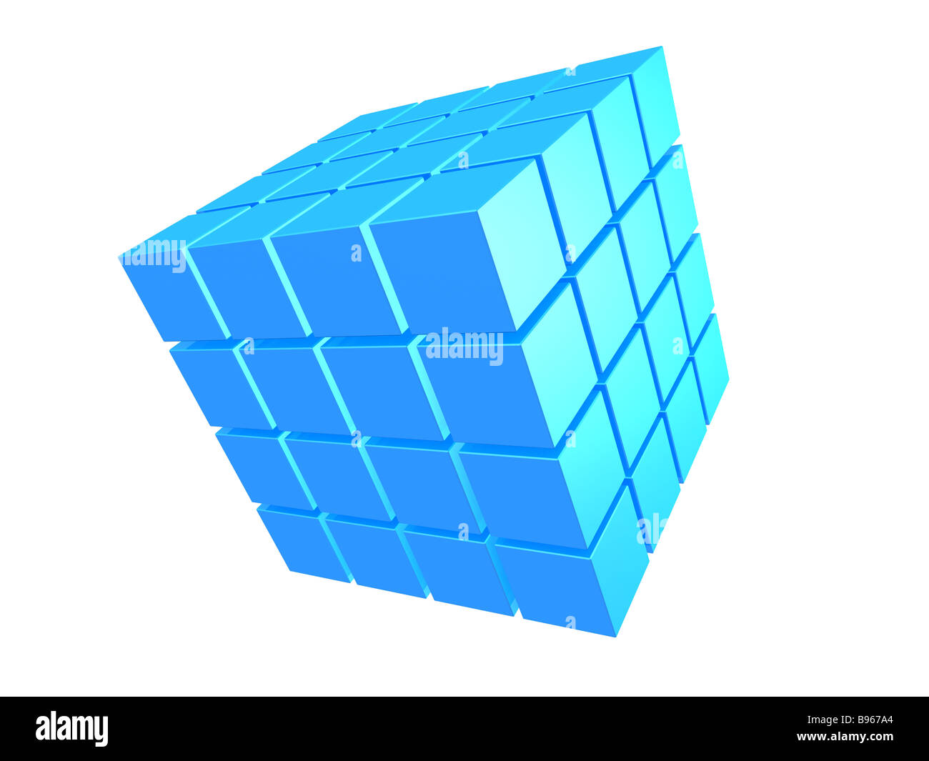 cube bleu Banque D'Images