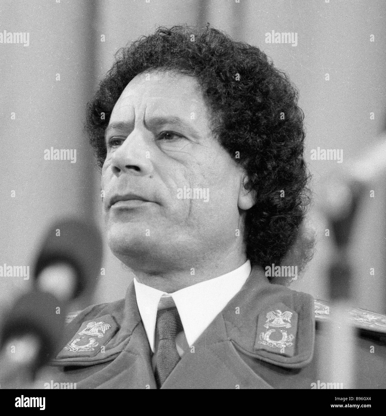 Le Colonel Mouammar Kadhafi, leader de la révolution libyenne Banque D'Images