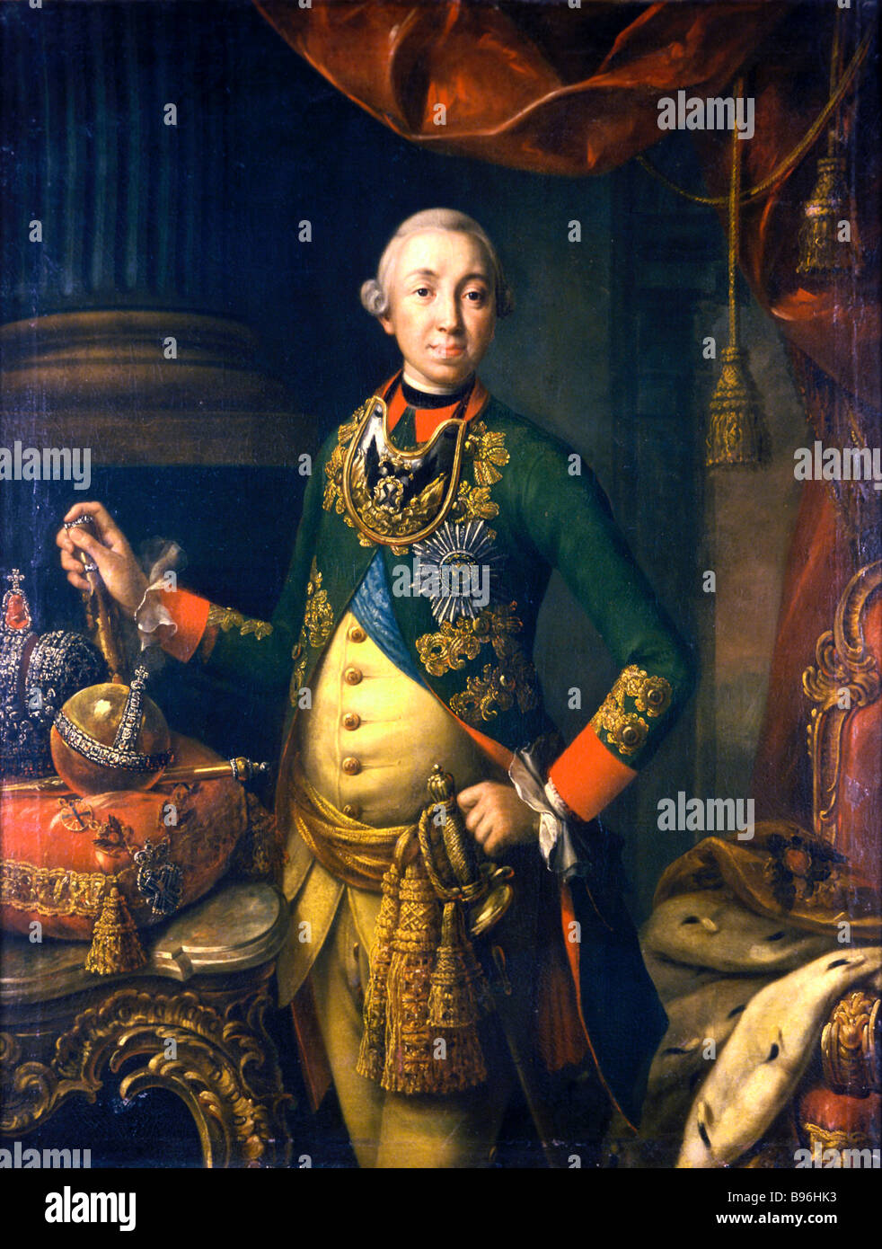 Portrait de Pierre III par Alexei Antropov 1718 1795 La baisse de l'huile sur toile copie le Troitse Sergiyeva musée de la Lavra Banque D'Images