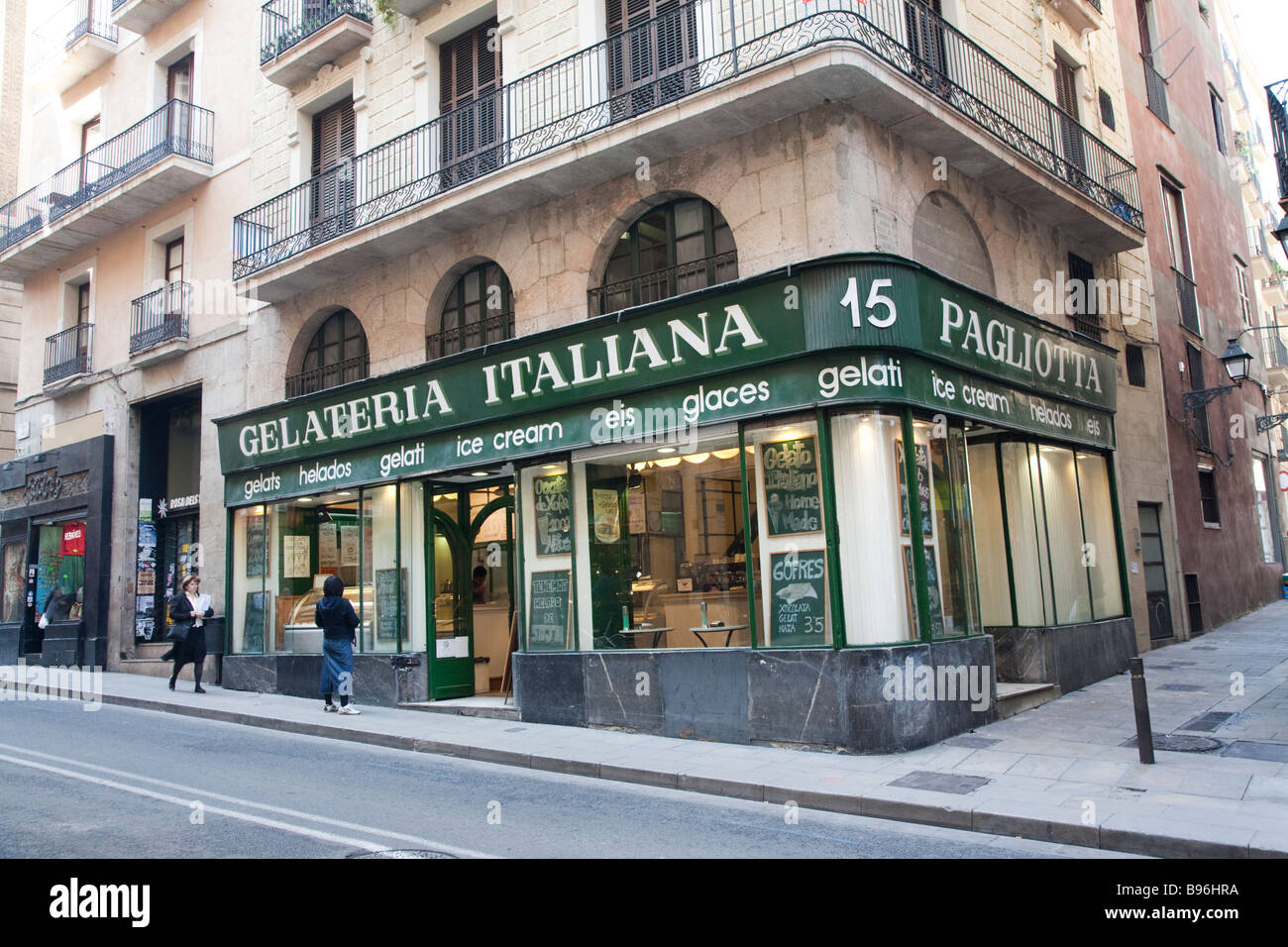 Gelateria Italiana, Barcelone Espagne Banque D'Images