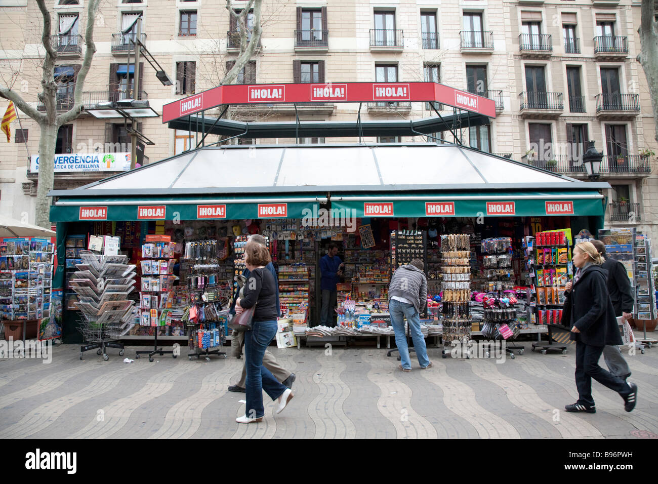 Kiosque La Rambla Barcelona Espagne Banque D'Images