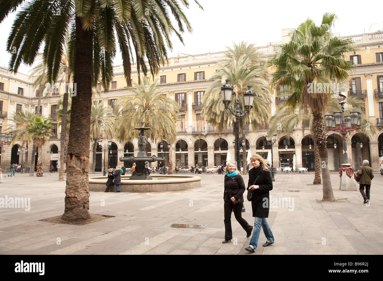 Placa Reial, La Rambla, Barcelone Sapin Banque D'Images