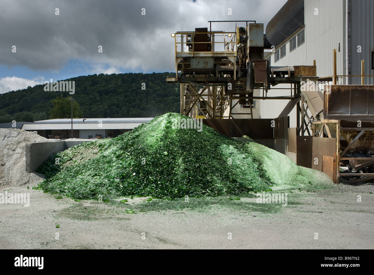 Le recyclage des bouteilles en verre vert en Pennsylvanie Banque D'Images