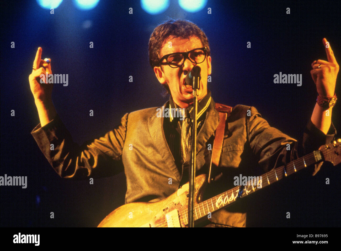 Musicien de rock britannique Elvis Costello en 1979 Banque D'Images