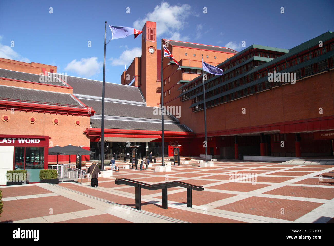 L'entrée principale de la British Library, Euston Road, Londres. Mars 2009 Banque D'Images