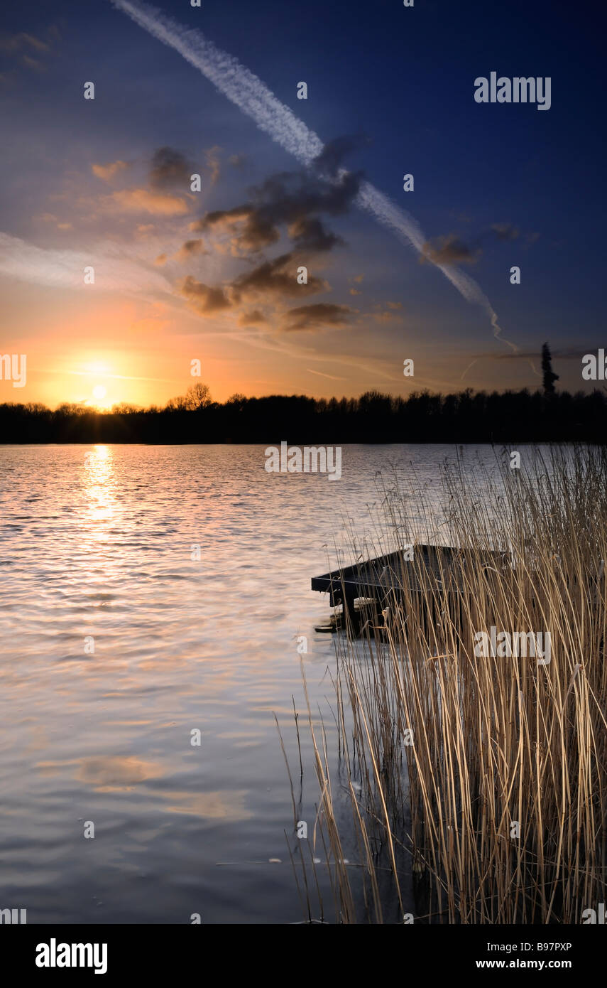 Coate Water Sunset Banque D'Images