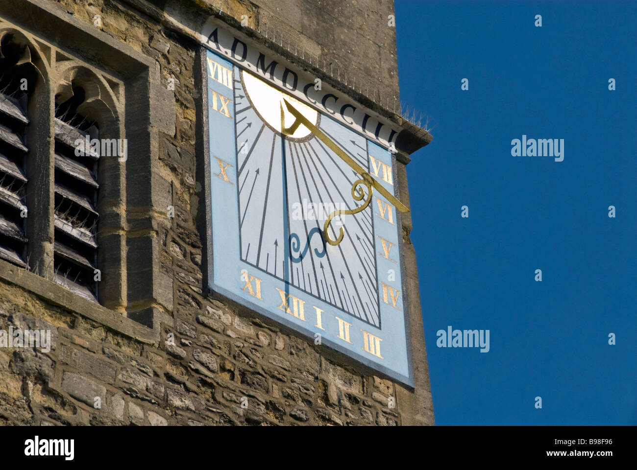 Cadran solaire sur la tour de l'église St, Oxford, Angleterre Banque D'Images