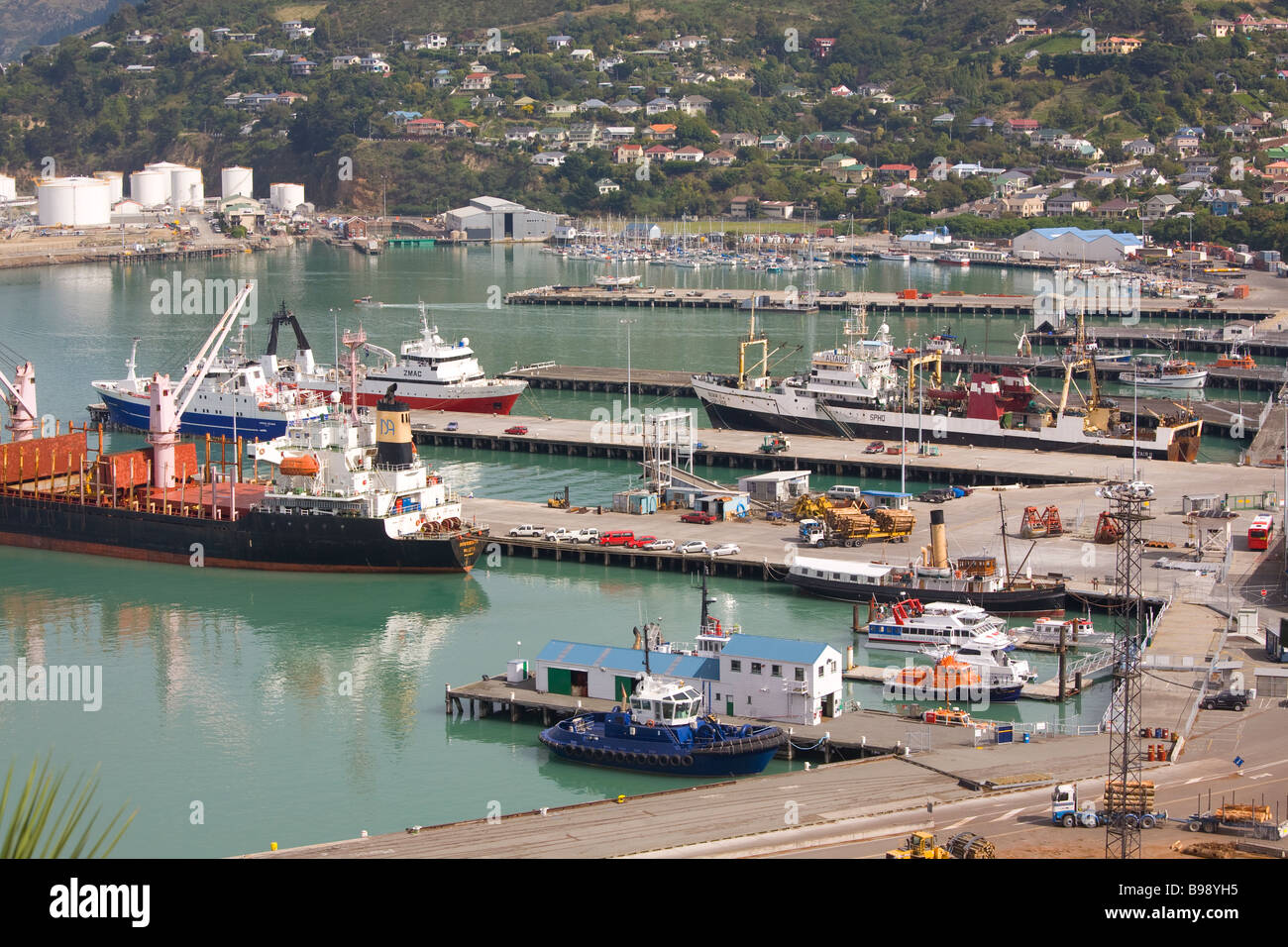 Lyttelton Harbour, Christchurch, Nouvelle-Zélande Banque D'Images
