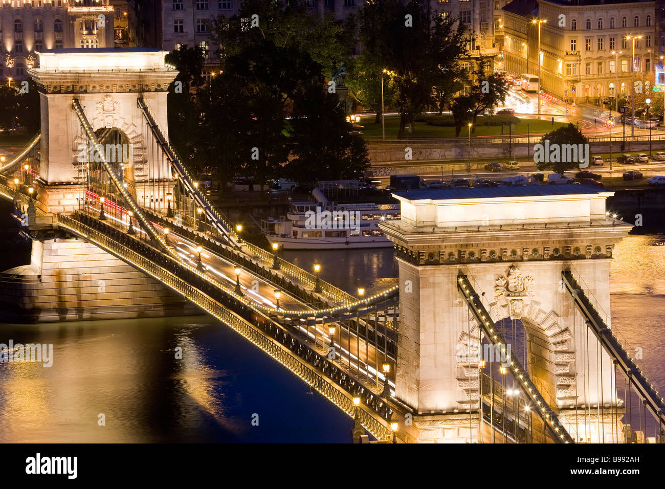 Chain Bridge Budapest Hongrie Banque D'Images