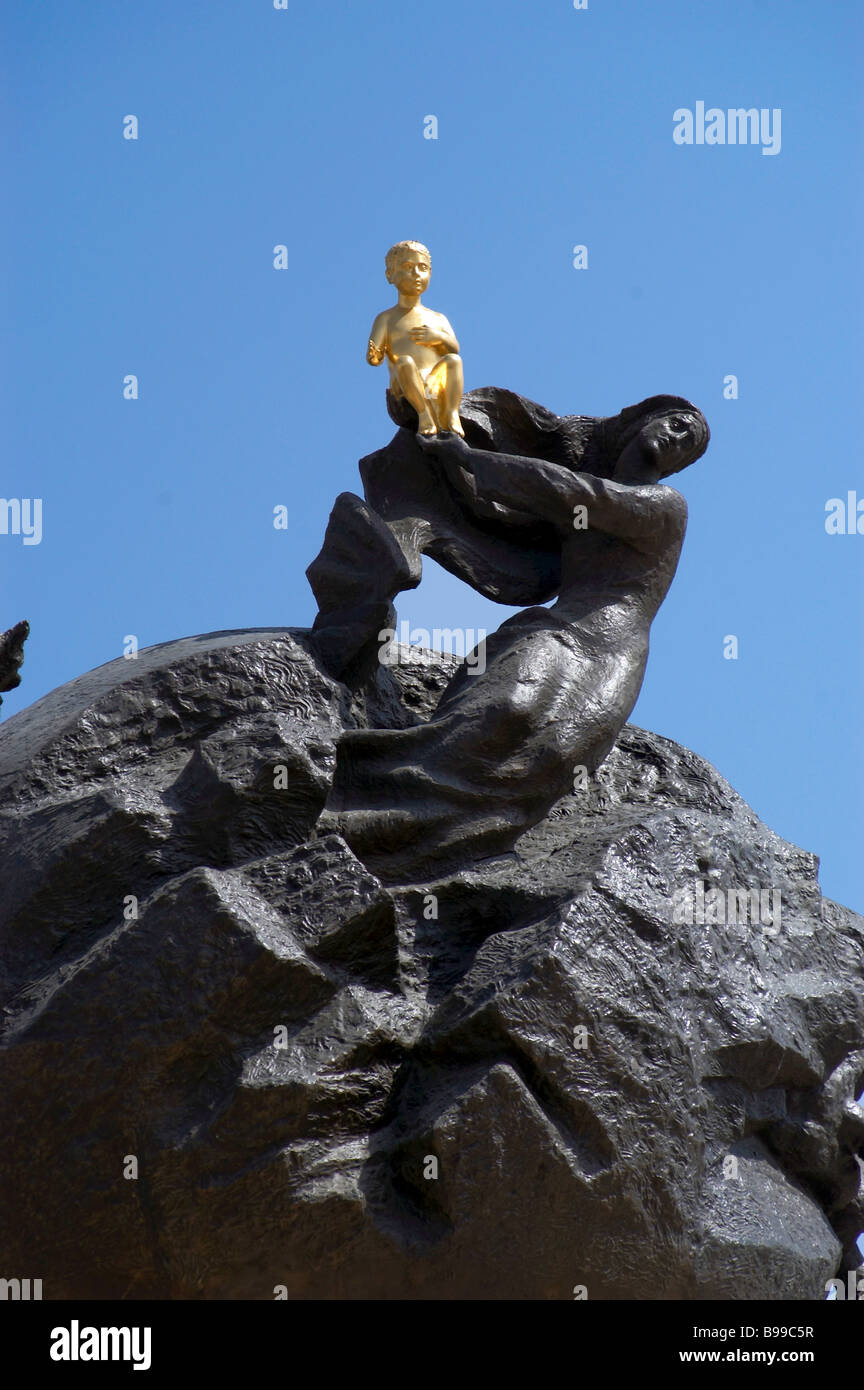 Statue de la personnalité culte Turkmenbashy Turkmenbashi Banque D'Images