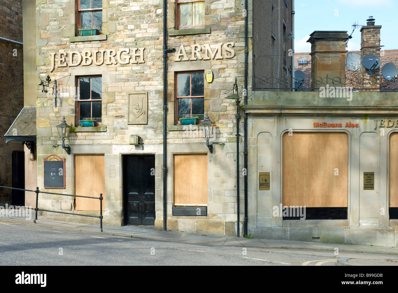 Le bras, Jedburgh et fermé, éclipses, Jedburgh, Roxburghshire, en Écosse, Royaume-Uni Banque D'Images