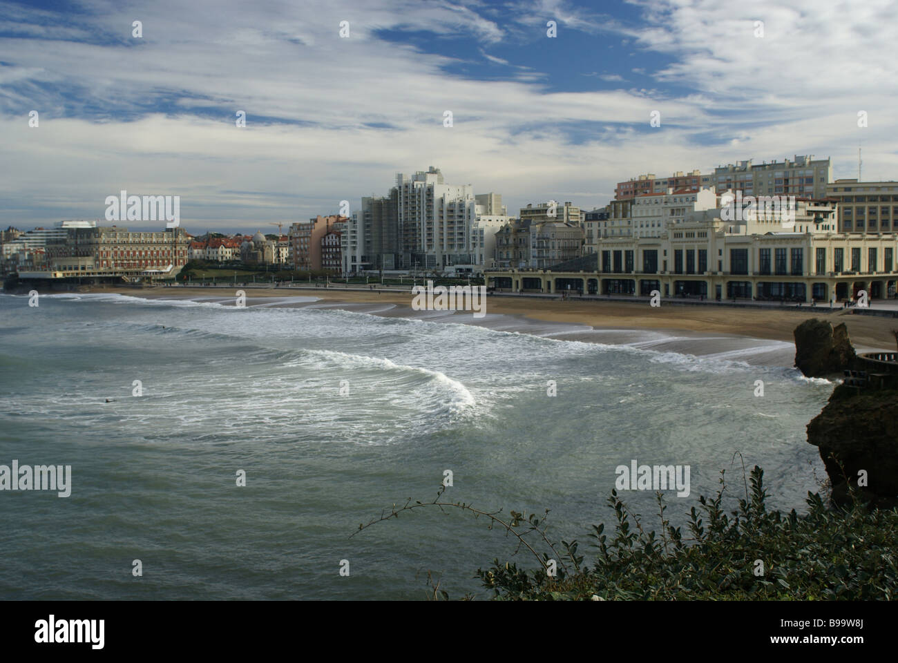 Grande Plage de Biarritz, France Banque D'Images