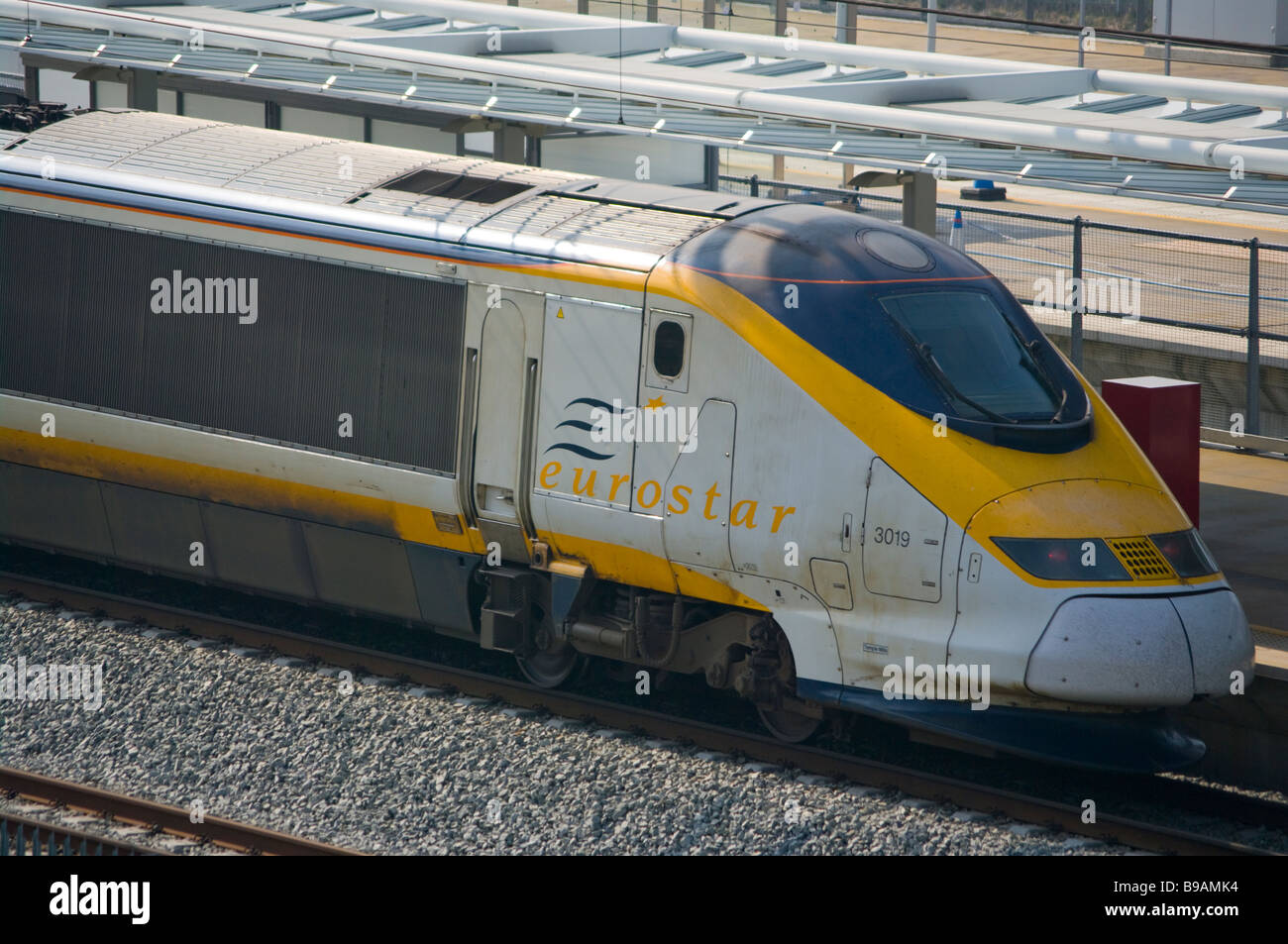 La locomotive du train à grande vitesse Eurostar Angleterre Banque D'Images