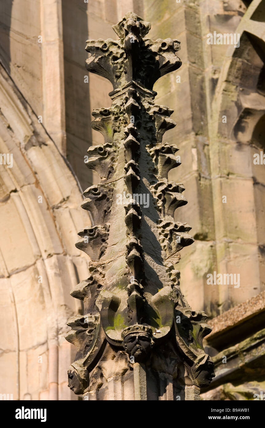 Crockets sur un pinacle, Eglise St Mary, Warwick Banque D'Images