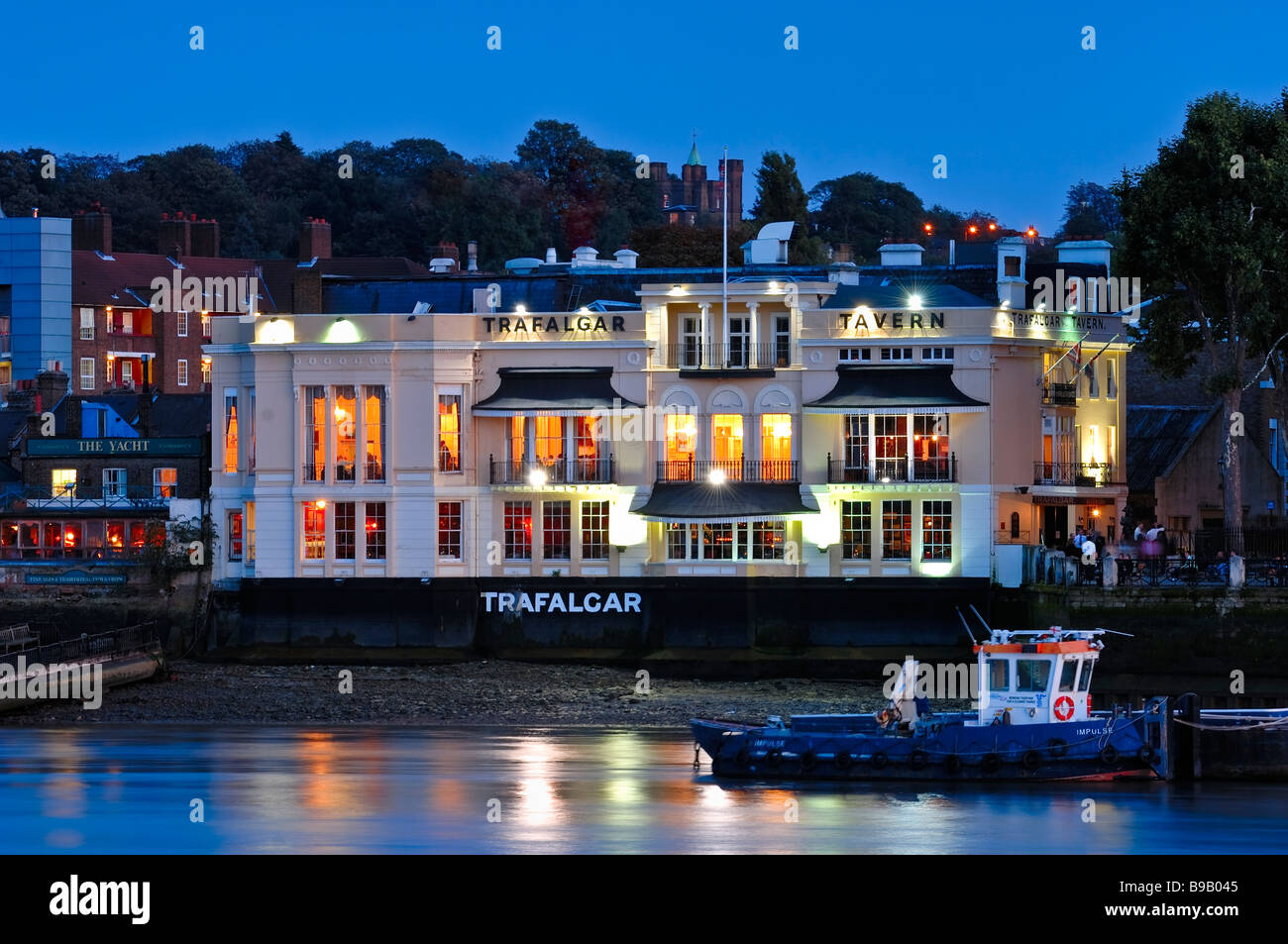 Trafalgar,tavern,pub,nuit,greenwich Londres,ANGLETERRE,,uk,l'Europe Banque D'Images