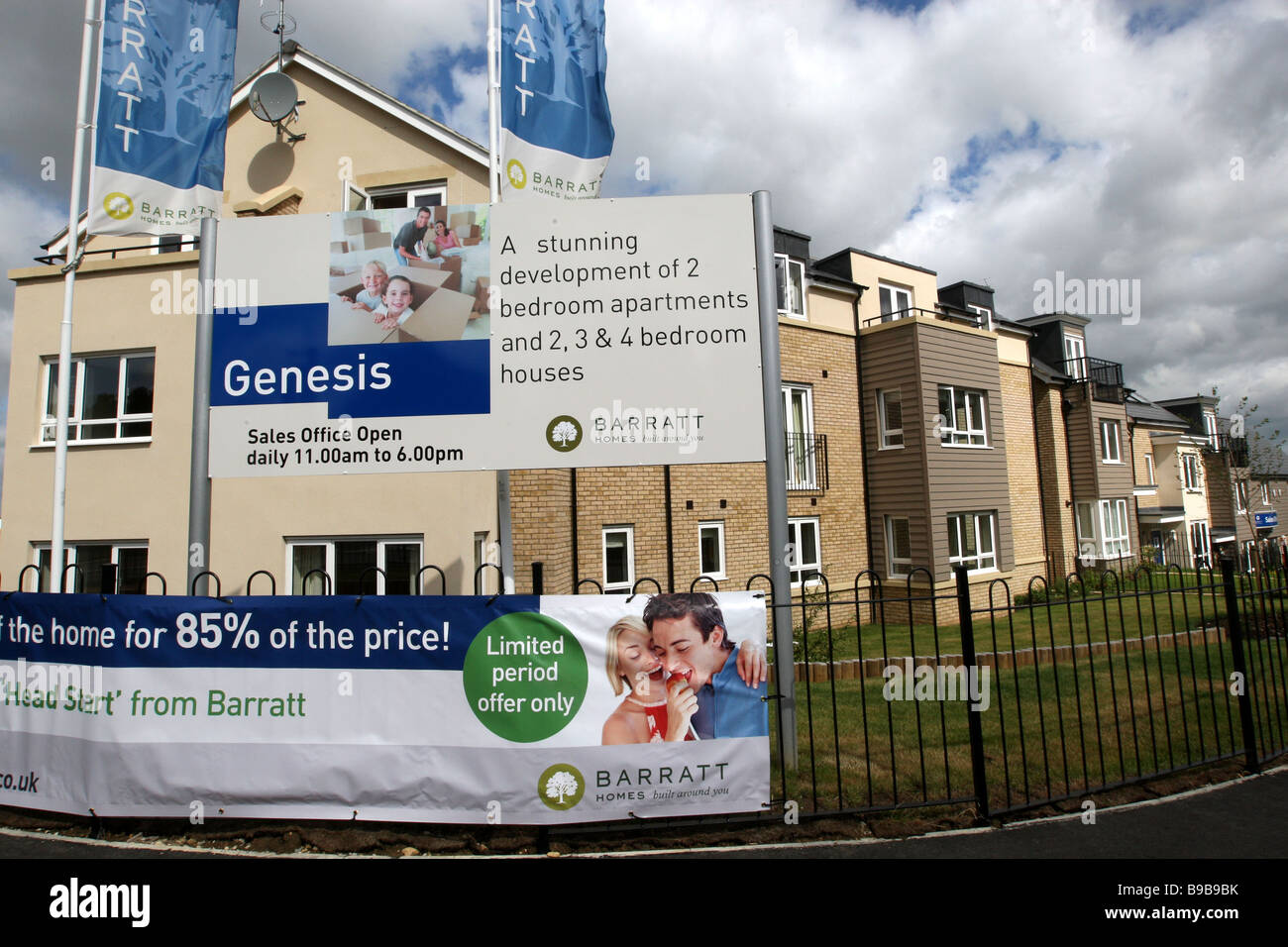 UK House builder Développements Barratt nouveau lotissement. Banque D'Images