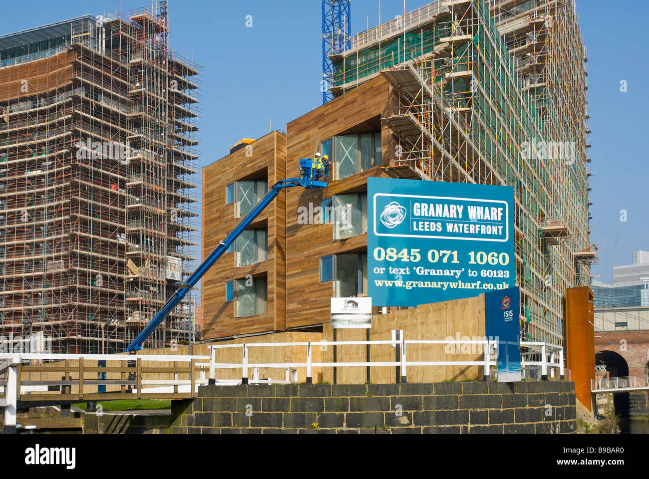 Les travaux de construction en cours à Granary Wharf, Leeds, West Yorkshire, Royaume-Uni Banque D'Images