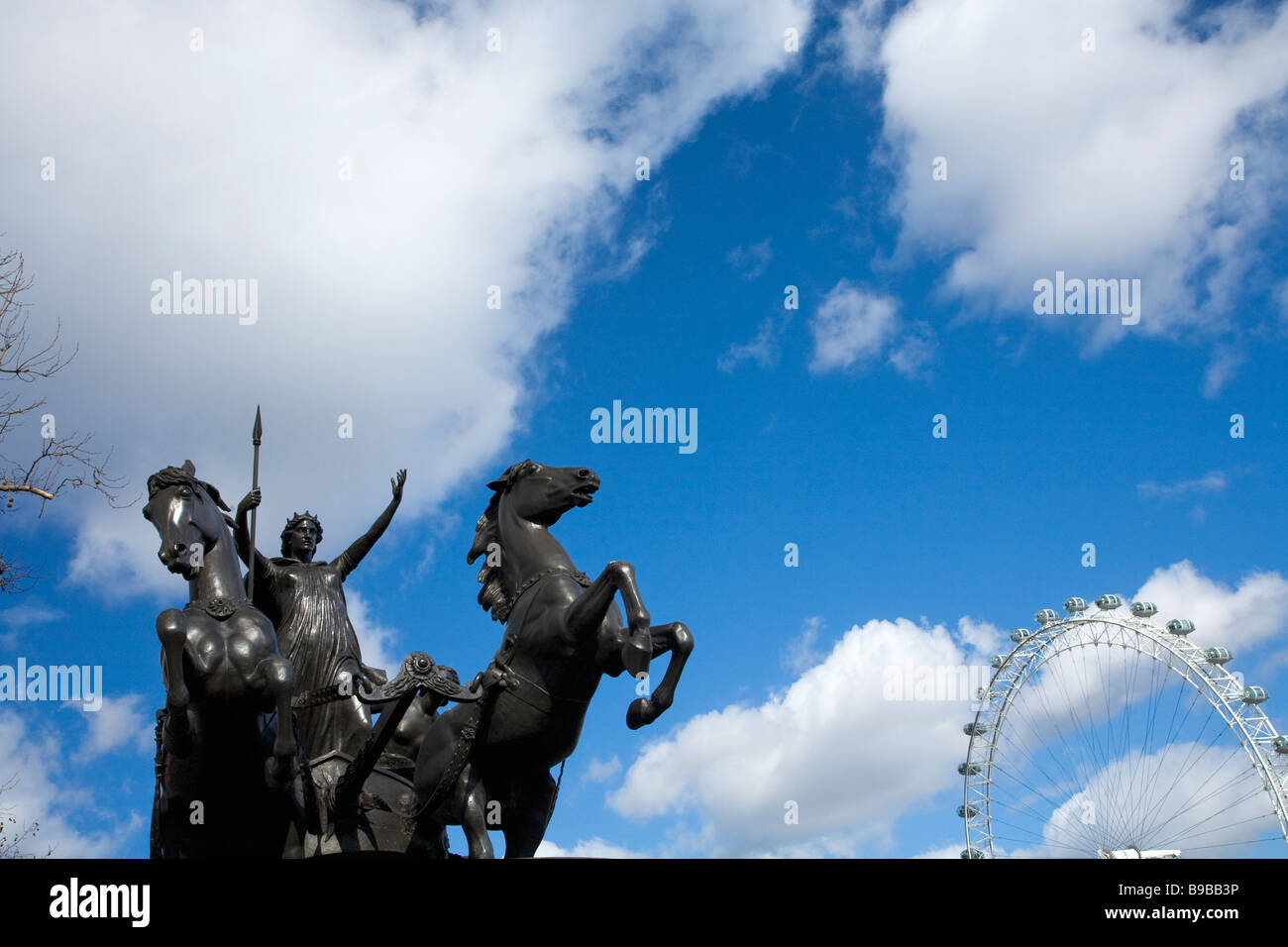 Statue de Boadicée Boudicca Boadicea Thomas 1970 Ford Econoline London Eye Westminster London Angleterre Grande-bretagne Royaume-Uni UK GO Banque D'Images