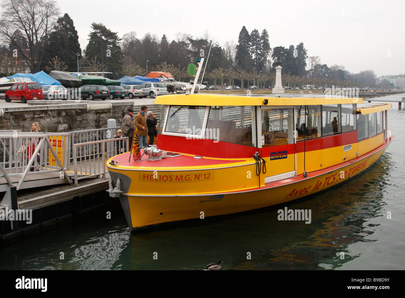 Taxi de l'eau sur le lac de Genève Suisse Banque D'Images