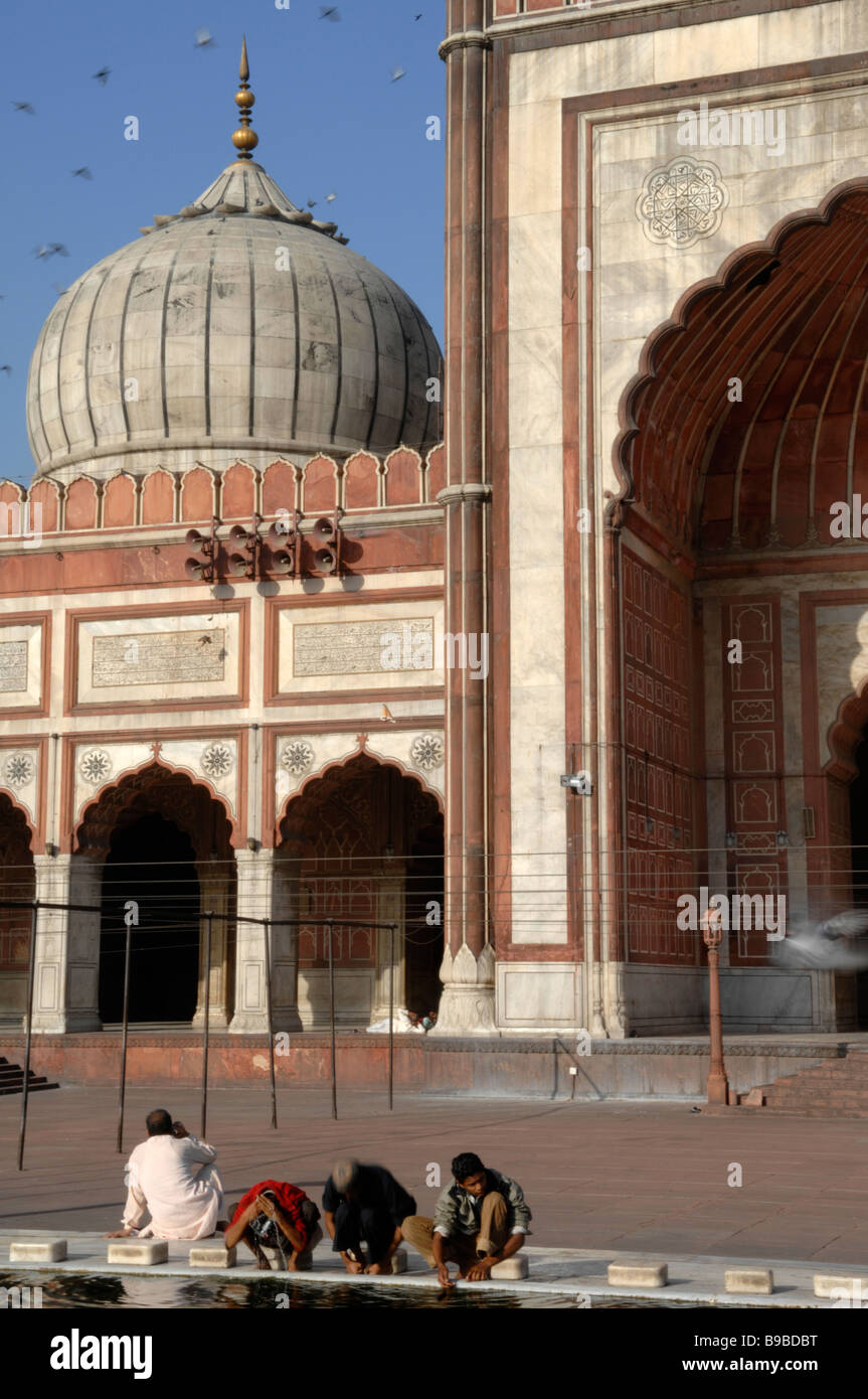 La Jama Masjid dans Old Delhi Inde Banque D'Images