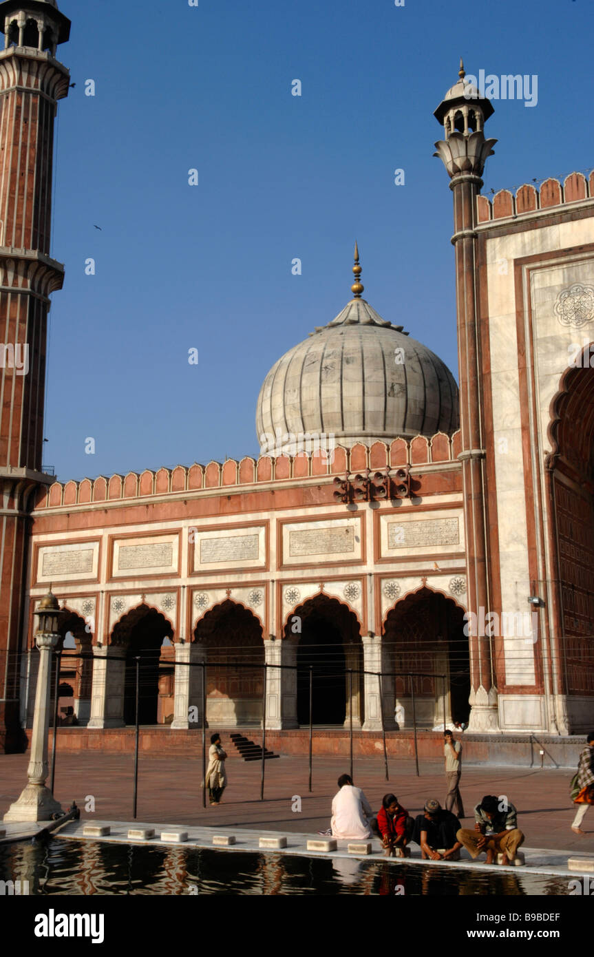 La Jama Masjid dans Old Delhi Inde Banque D'Images