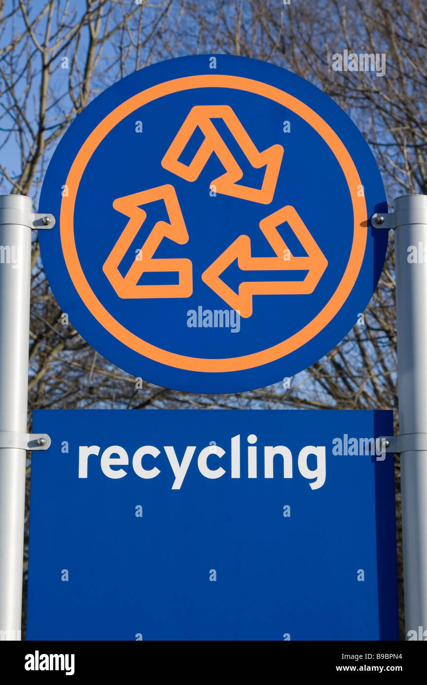 Signe de recyclage/logo,UK Banque D'Images