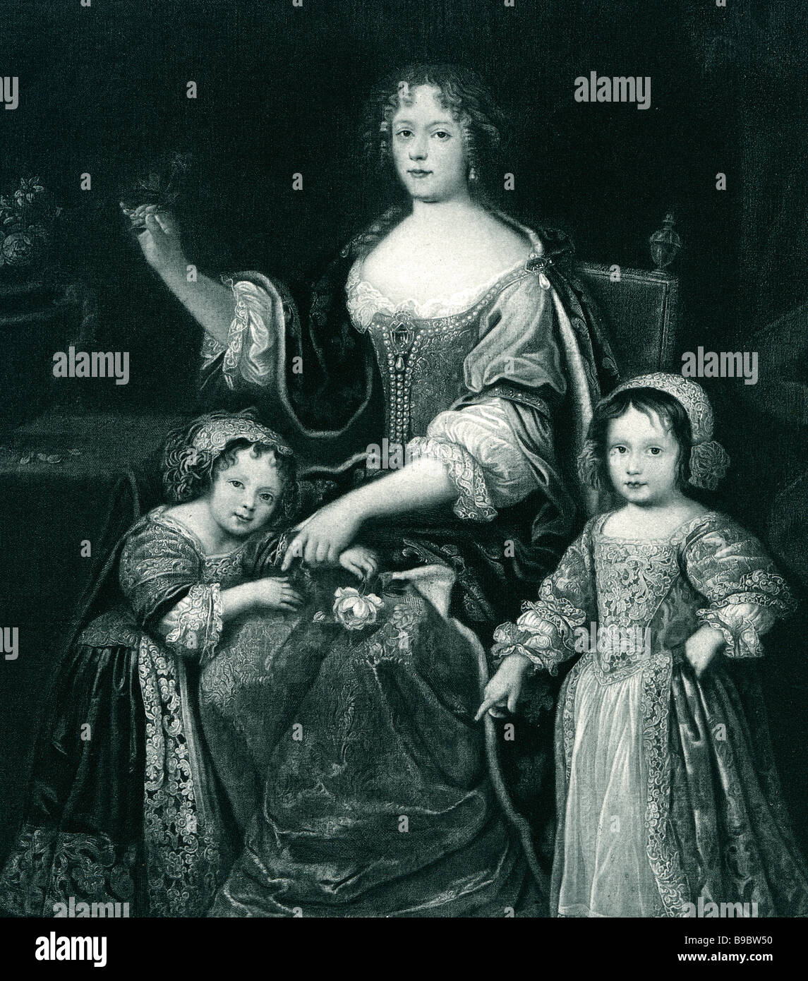 Henriette Anne d'Angleterre, duchesse d'Orléans et de ses deux filles 1644 1670 Banque D'Images