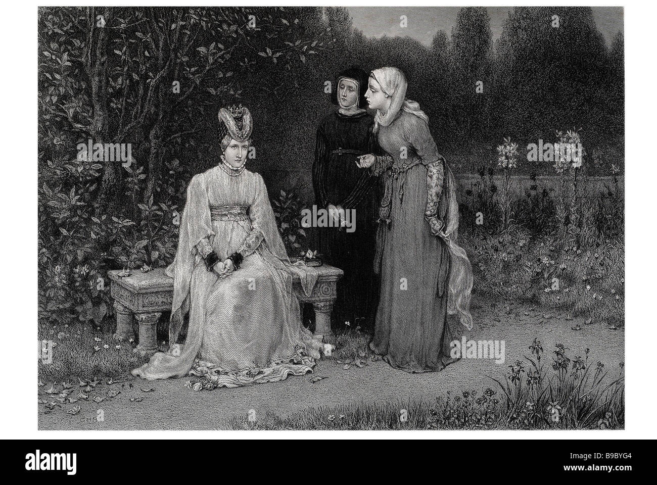 La reine Isabelle et ses dames le roi Richard la deuxième histoire est une pièce de William Shakespeare que l'on croit être écrit en soit Banque D'Images