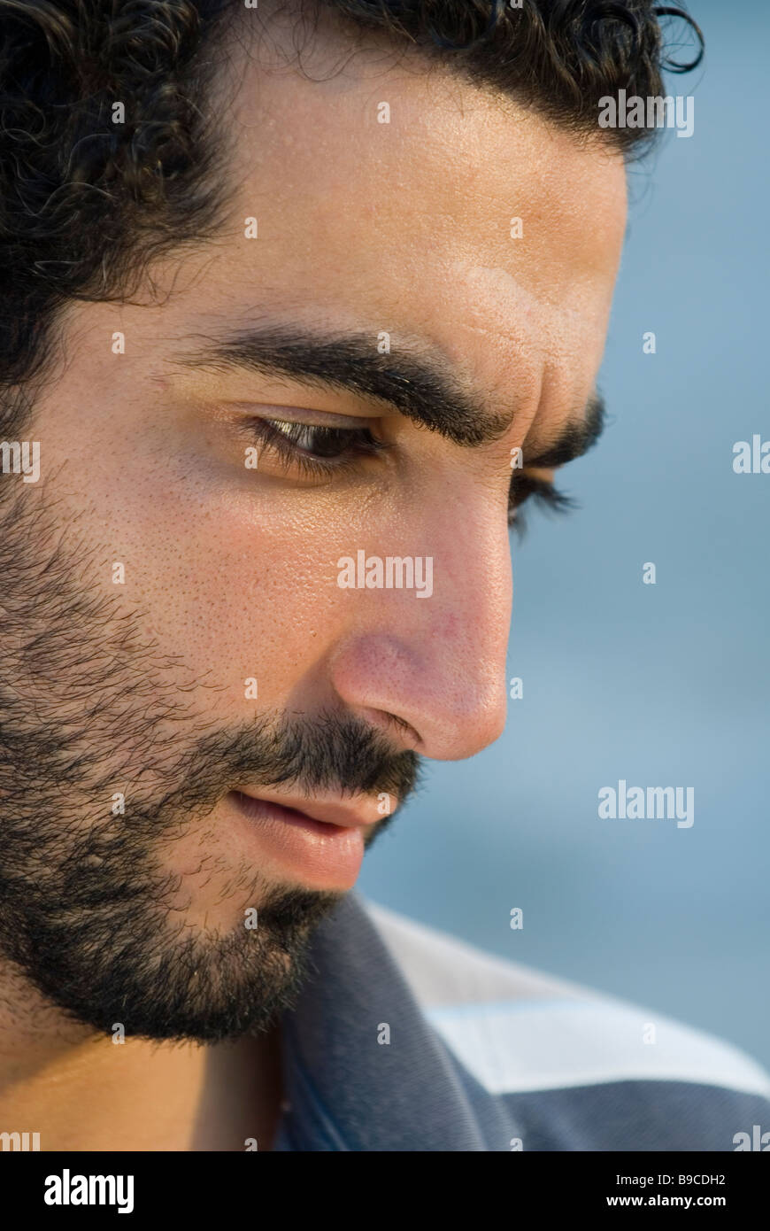 Portrait d'un jeune homme du Moyen-Orient avec une barbe Beyrouth Liban Moyen-Orient Asie Banque D'Images