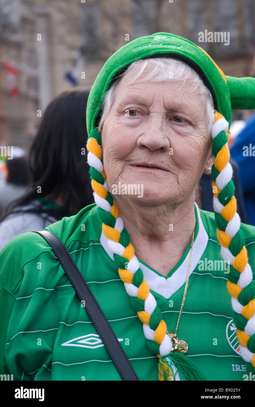 St Patricks day célébrations à Trafalgar Square Banque D'Images