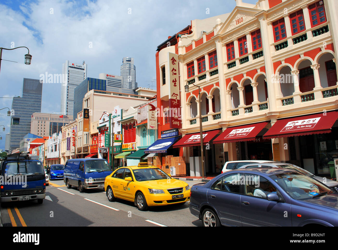 Scène de rue à Singapour près du quartier chinois Banque D'Images