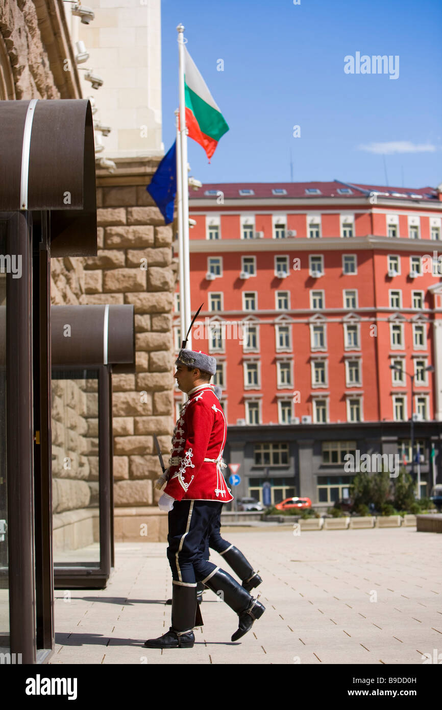 Les gardes du Palais du président Sofia Bulgarie Banque D'Images