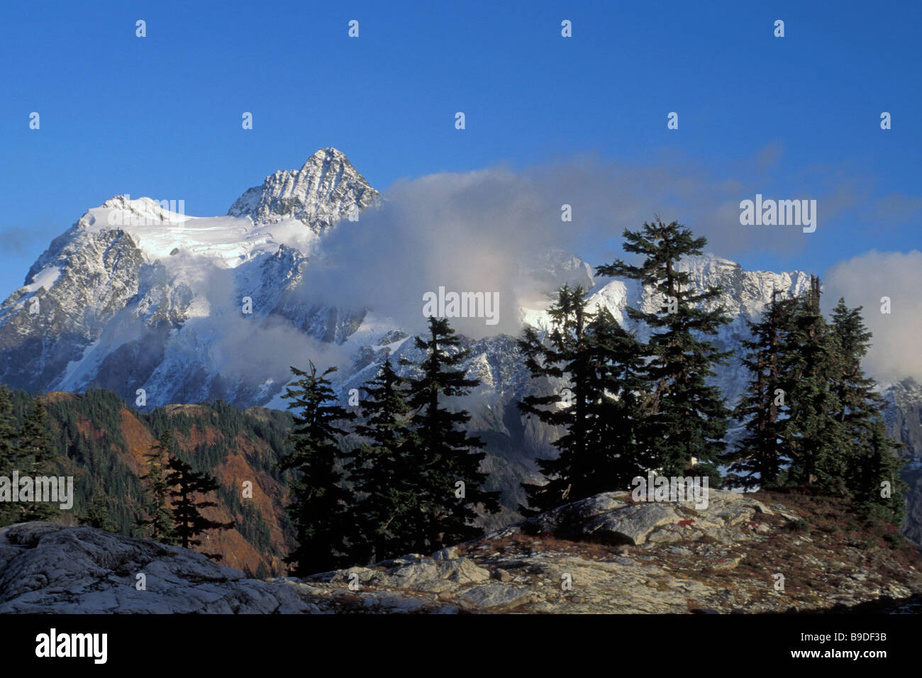 Mt. Shuksan vu du col d'Austin Banque D'Images