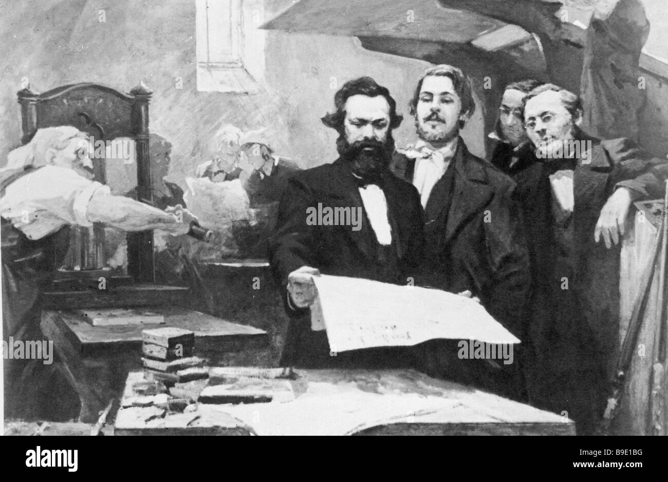 Expanded Reproduction Marx Reproduction de peinture Karl Marx et Friedrich Engels au Bureau de la ...