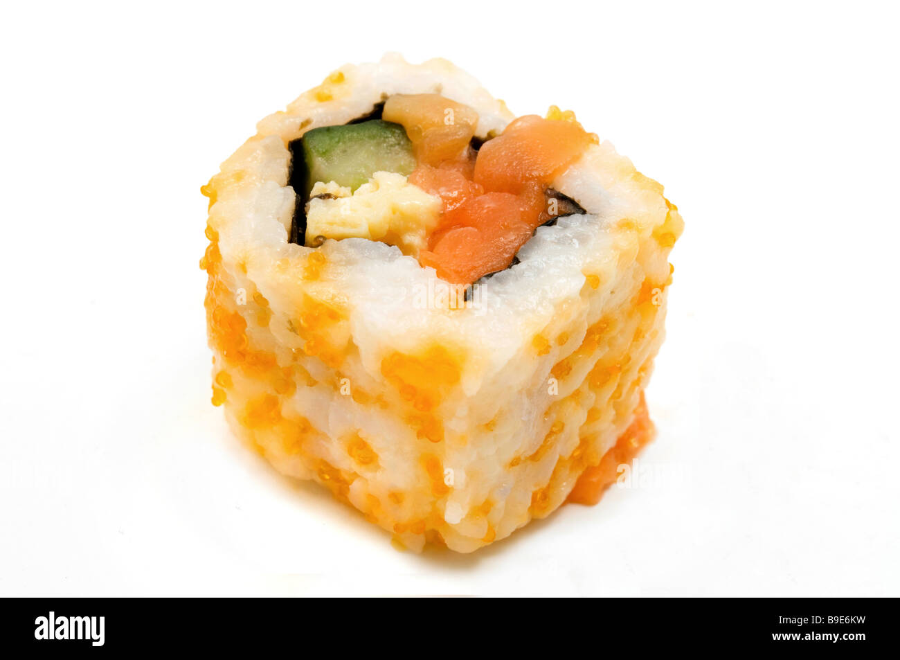 California Sushi roll on a white background Banque D'Images