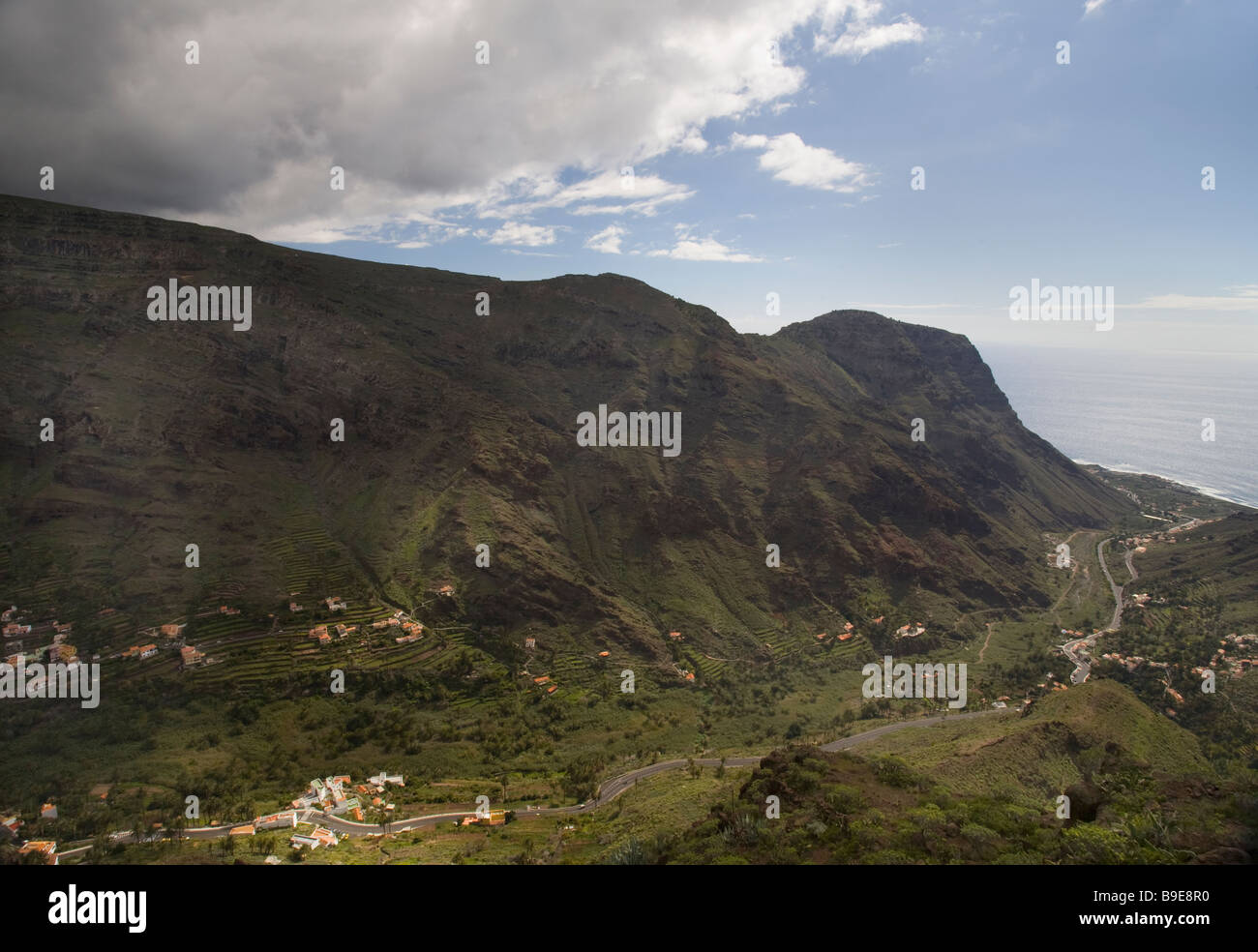 Vue aérienne de Valle Gran Rey La Gomera Canaries Banque D'Images