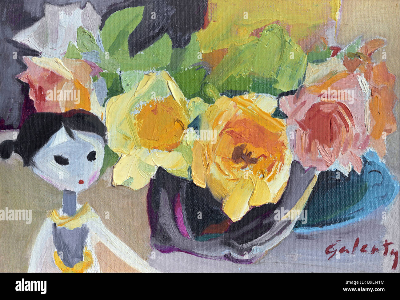 Nature morte avec une poupée par Armine Galents reproduction