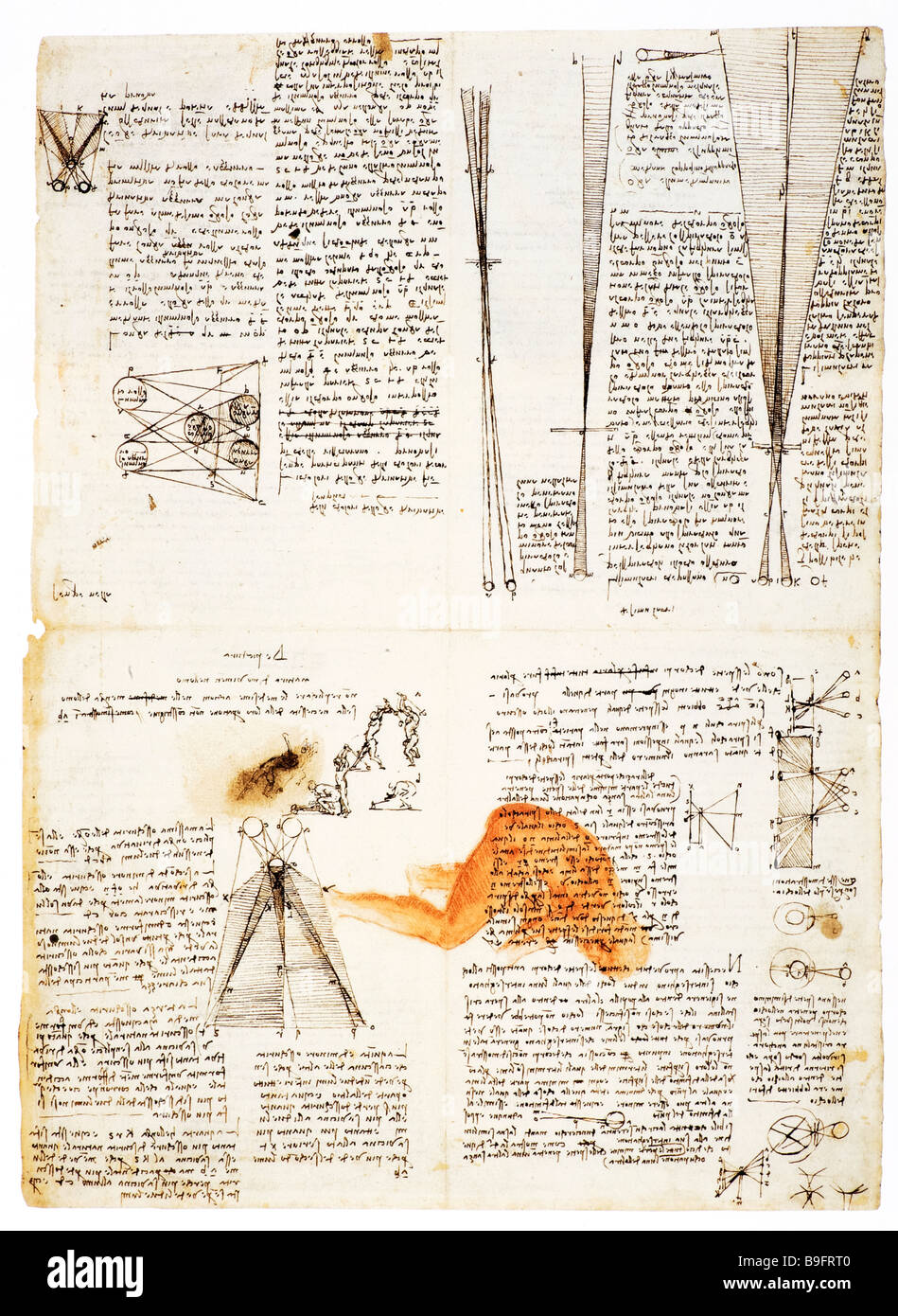 L'étude de la lumière et l'ombre de Léonard de Vinci Banque D'Images