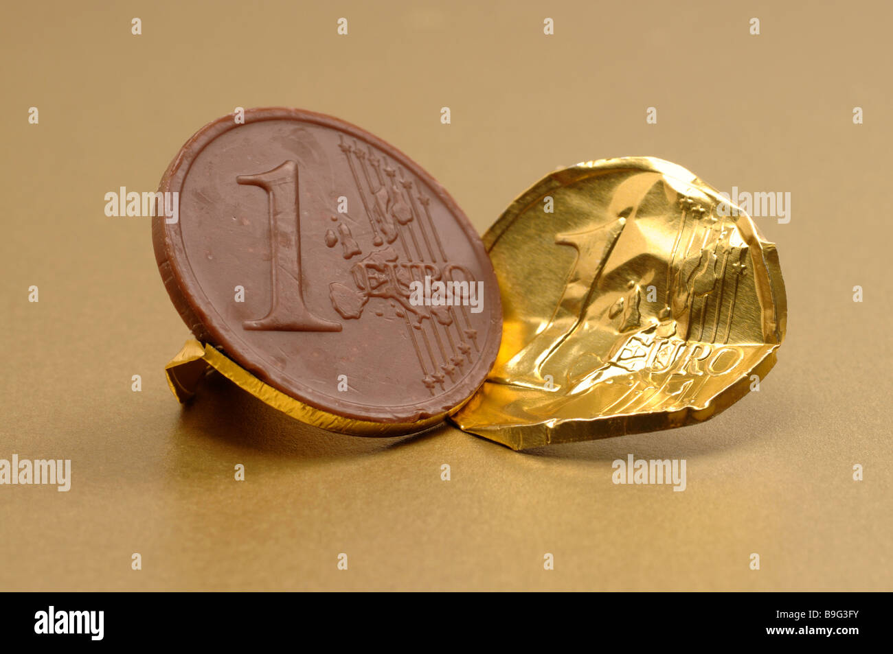 Pièce en Euro au chocolat Banque D'Images